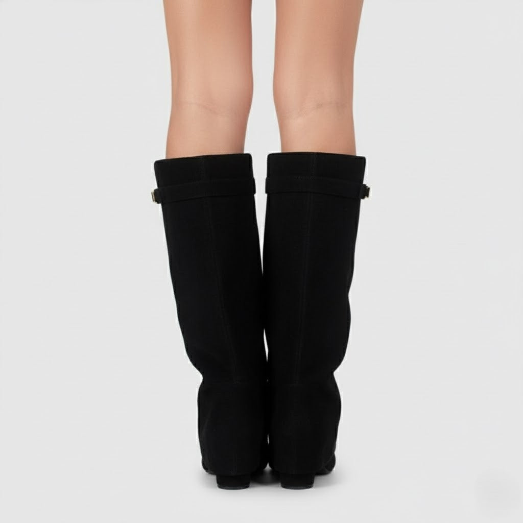 Helena | Botas de Pele Cano Alto Mulher Biqueira Fina