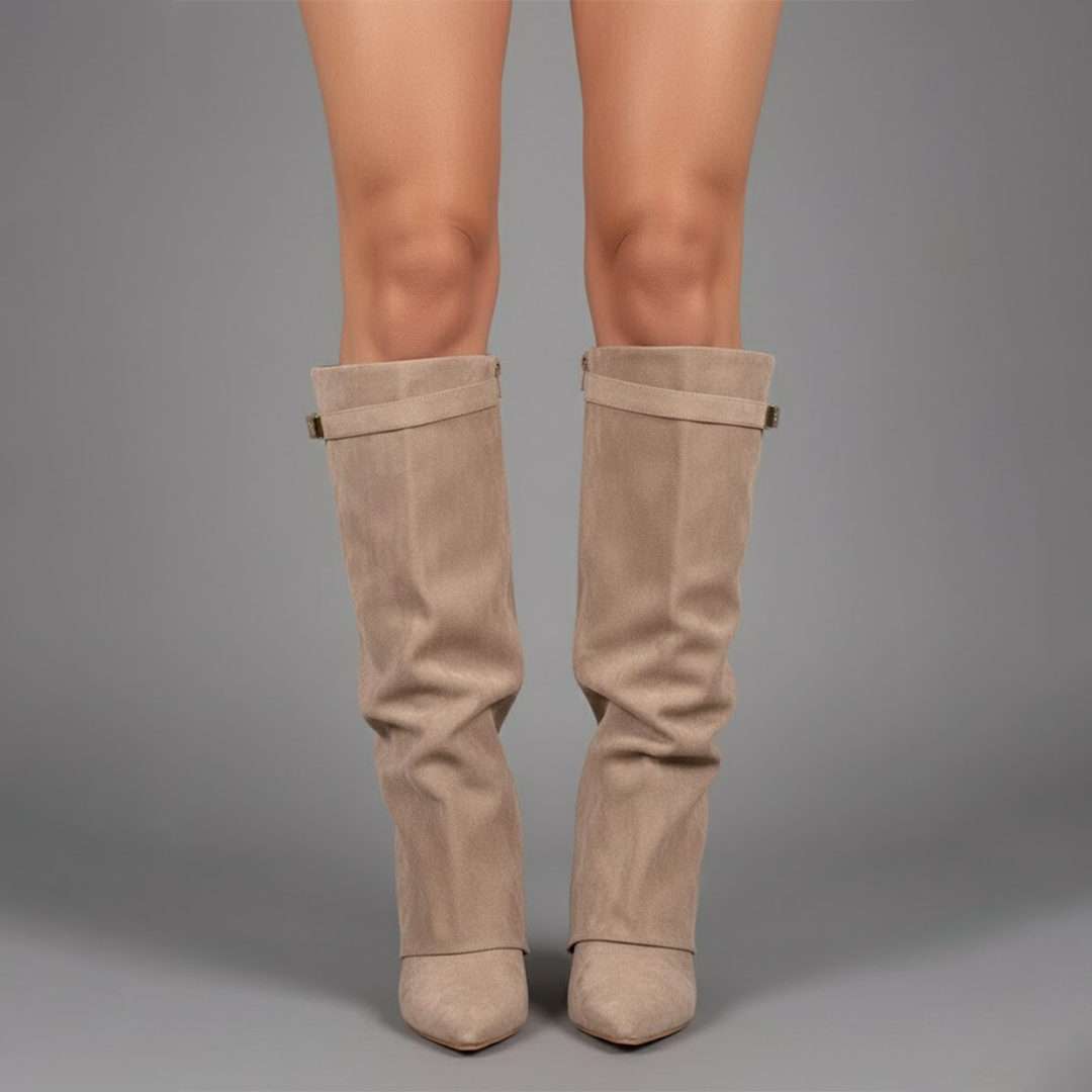 Helena | Botas de Pele Cano Alto Mulher Biqueira Fina