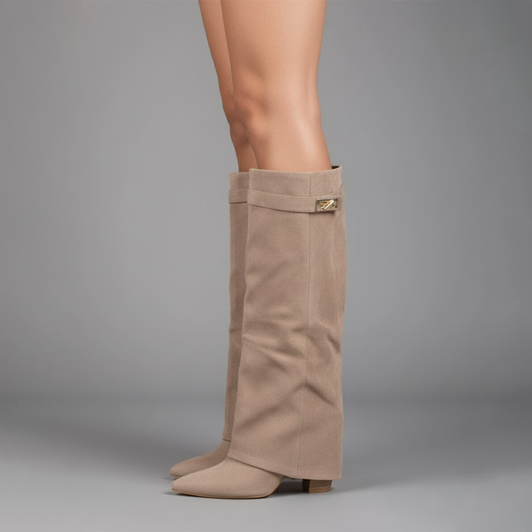 Helena | Botas de Pele Cano Alto Mulher Biqueira Fina