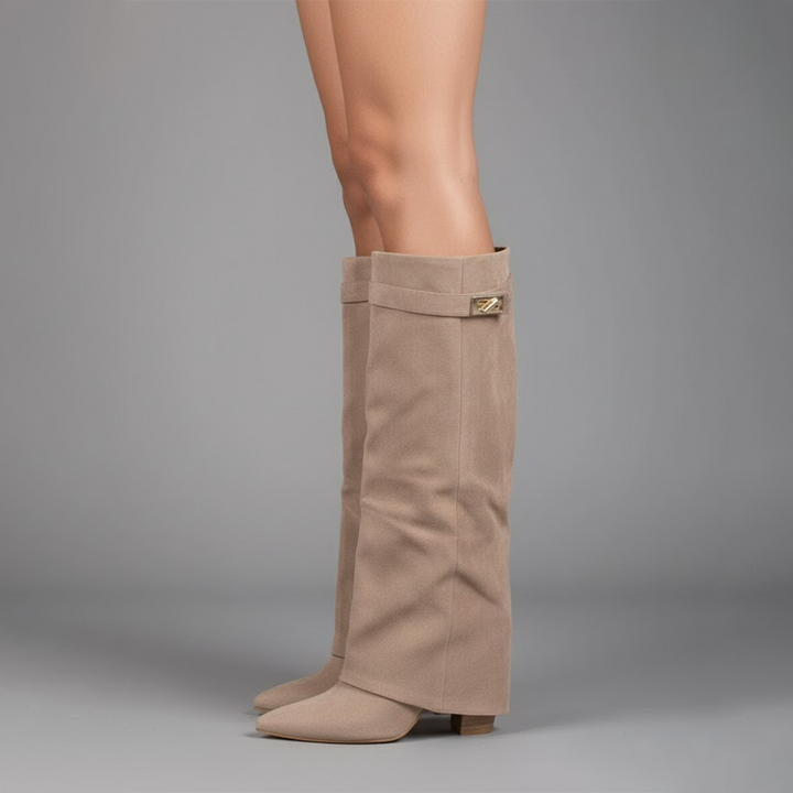 Helena | Botas de Pele Cano Alto Mulher Biqueira Fina