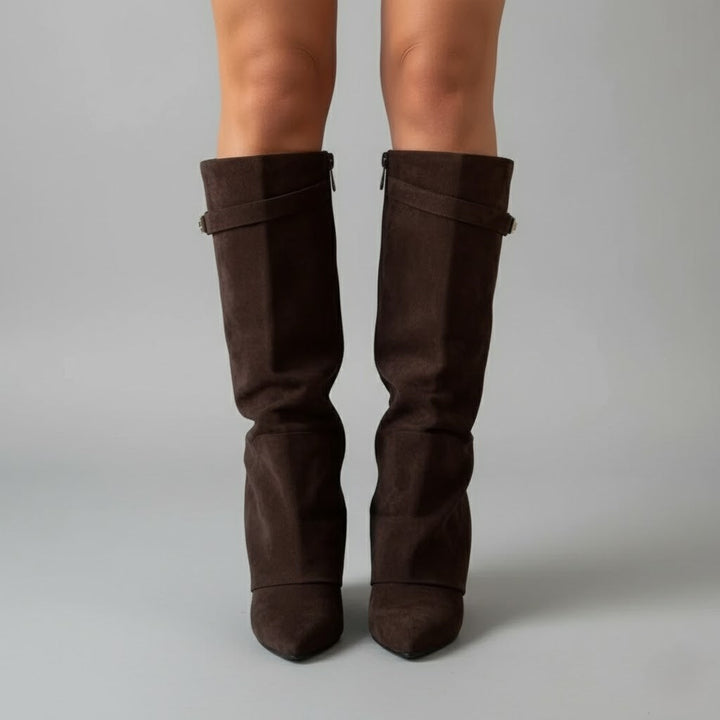 Helena | Botas de Pele Cano Alto Mulher Biqueira Fina