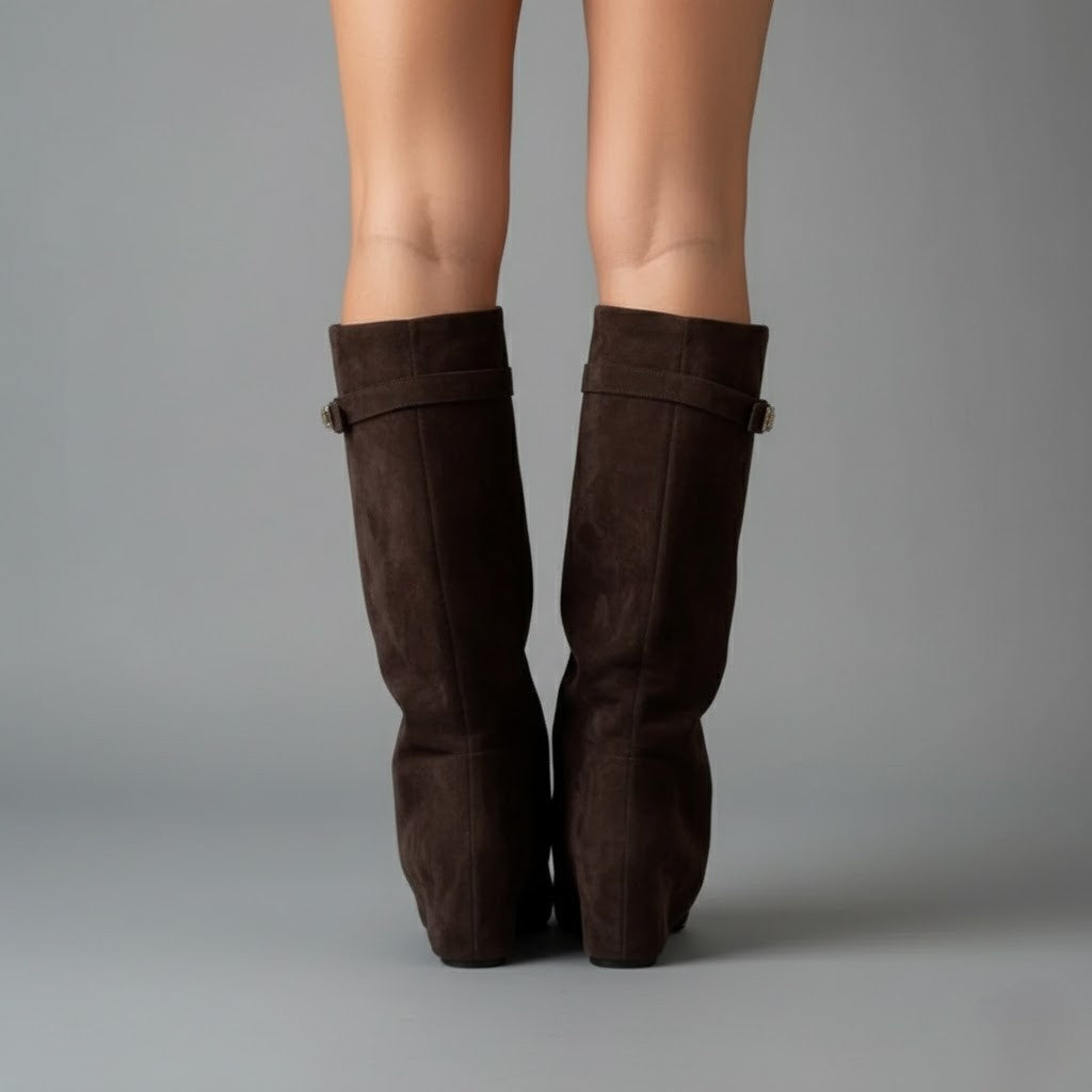 Helena | Botas de Pele Cano Alto Mulher Biqueira Fina