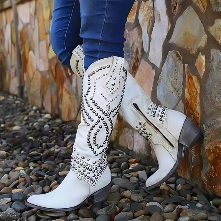 Helena | Cowboy Boots Mulher Cano Alto Tachas Western