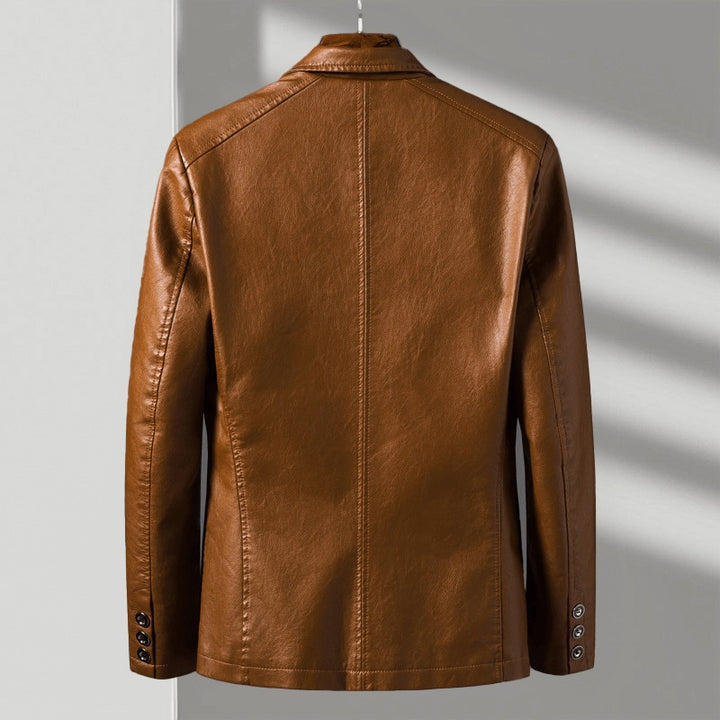 Henrique | Blazer de Couro Sintético Homem Corte Ajustado