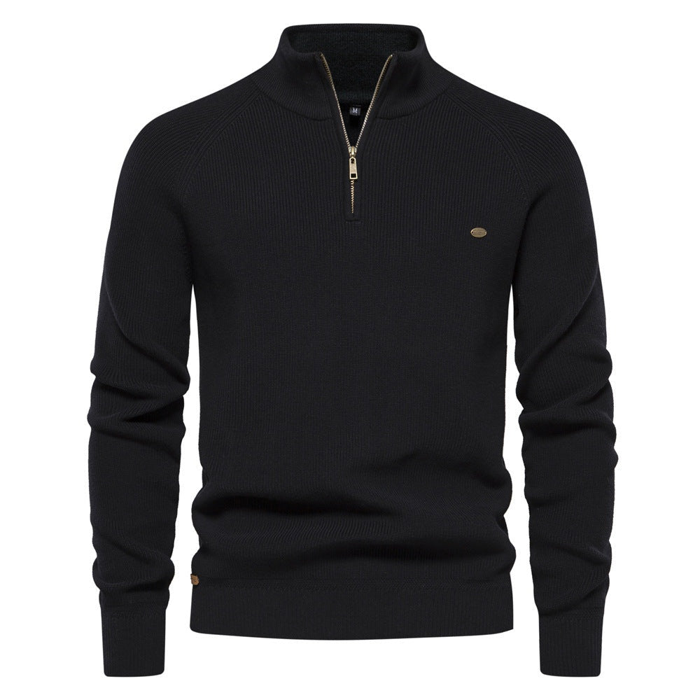 Henrique | Camisola com Fecho Homem Malha Gola Alta Quarter Zip