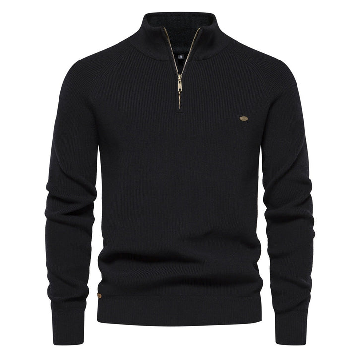 Henrique | Camisola com Fecho Homem Malha Gola Alta Quarter Zip