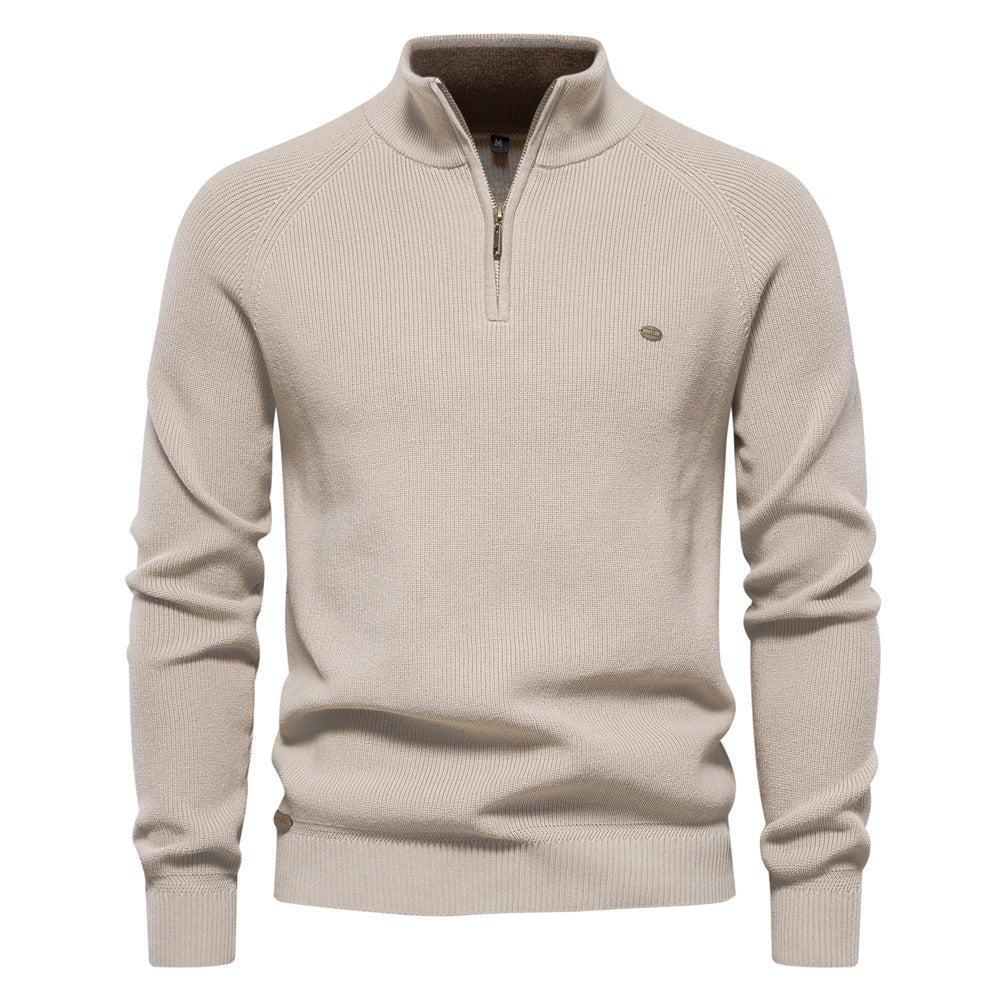 Henrique | Camisola com Fecho Homem Malha Gola Alta Quarter Zip
