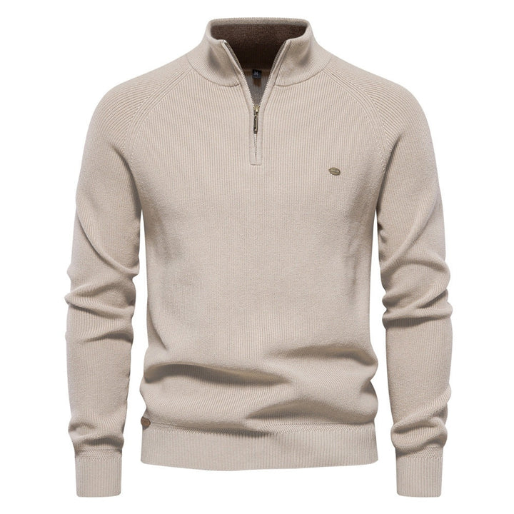 Henrique | Camisola com Fecho Homem Malha Gola Alta Quarter Zip