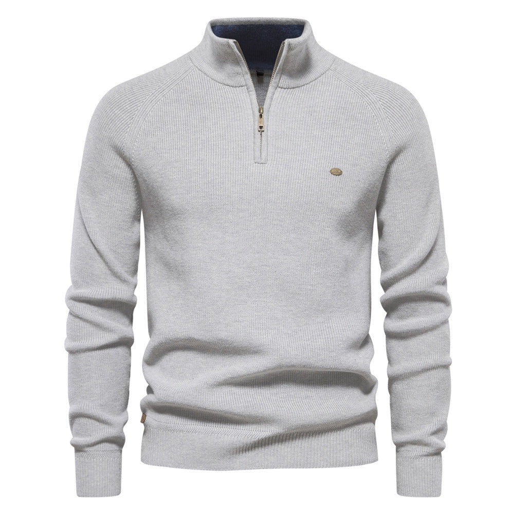Henrique | Camisola com Fecho Homem Malha Gola Alta Quarter Zip