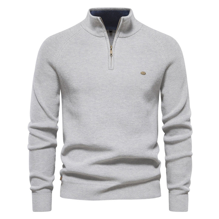 Henrique | Camisola com Fecho Homem Malha Gola Alta Quarter Zip