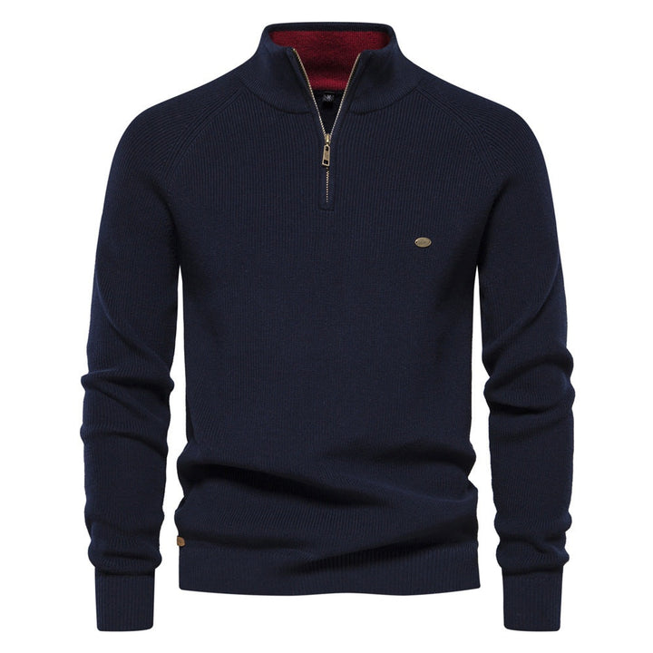 Henrique | Camisola com Fecho Homem Malha Gola Alta Quarter Zip