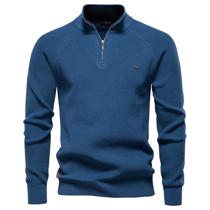 Henrique | Camisola com Fecho Homem Malha Gola Alta Quarter Zip
