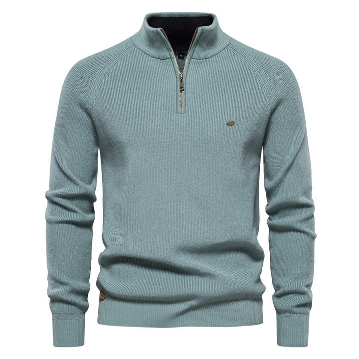 Henrique | Camisola com Fecho Homem Malha Gola Alta Quarter Zip