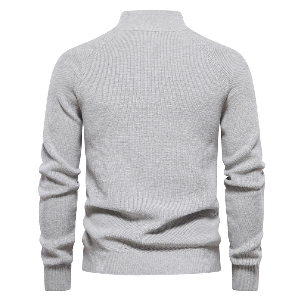Henrique | Camisola com Fecho Homem Malha Gola Alta Quarter Zip