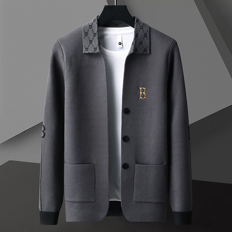 Henrique | Cardigan Homem de Malha Botões Gola Polo Estampada
