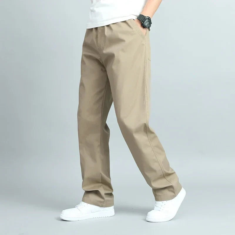 Henrique | Chinos de Algodão Homem Corte Largo Cintura Elástica