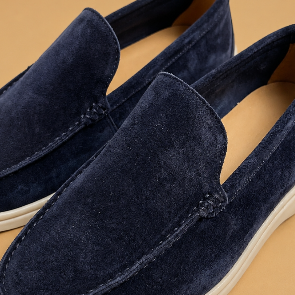 Henrique | Mocassins de Camurça Homem Slip-On Sola Contraste