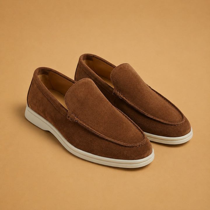 Henrique | Mocassins de Camurça Homem Slip-On Sola Contraste