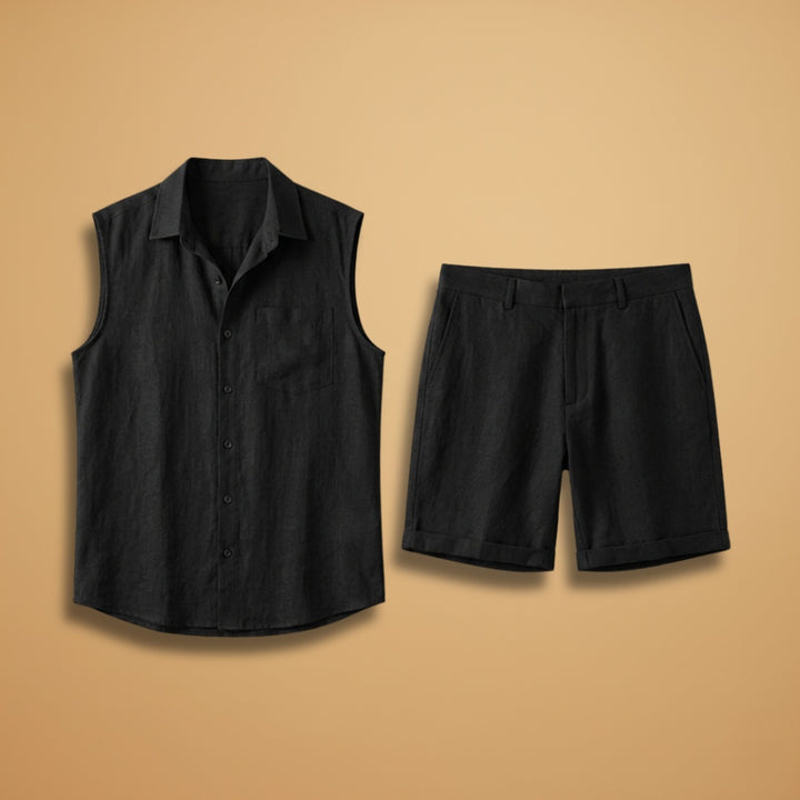 Hugo | Conjunto Camisa Sem Mangas Calções Homem Verão
