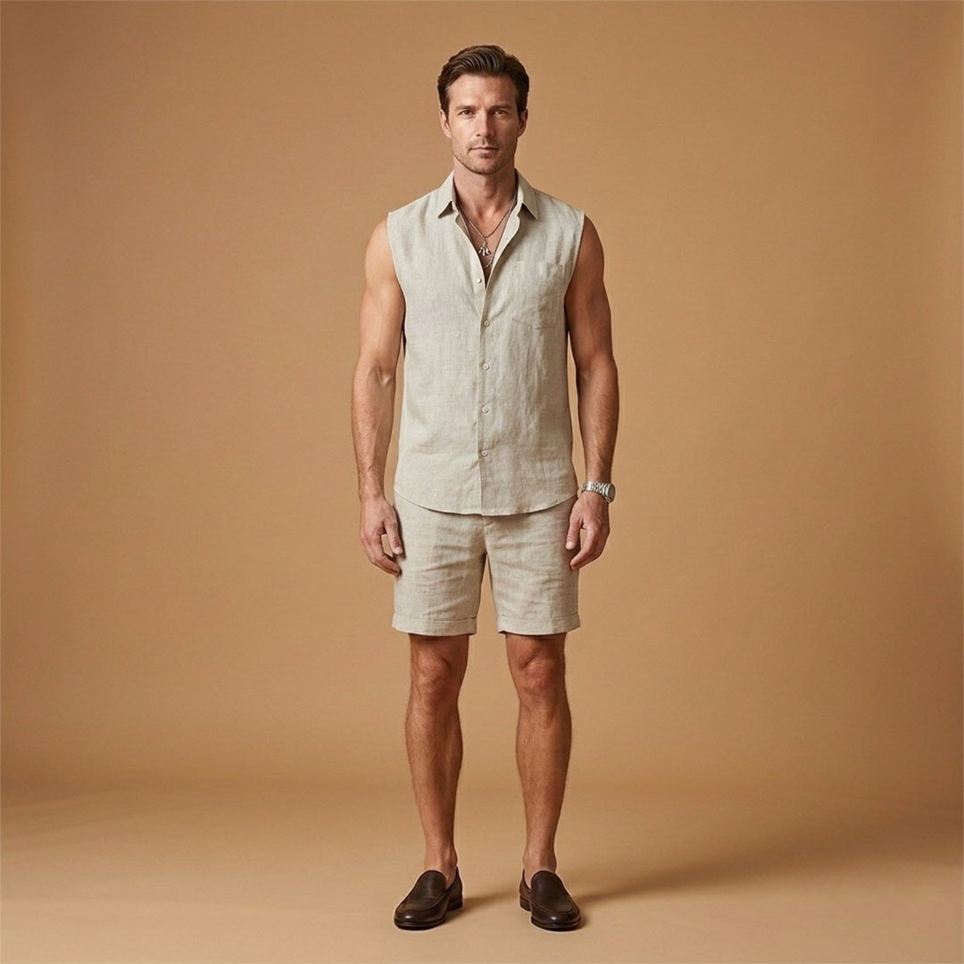 Hugo | Conjunto Camisa Sem Mangas Calções Homem Verão