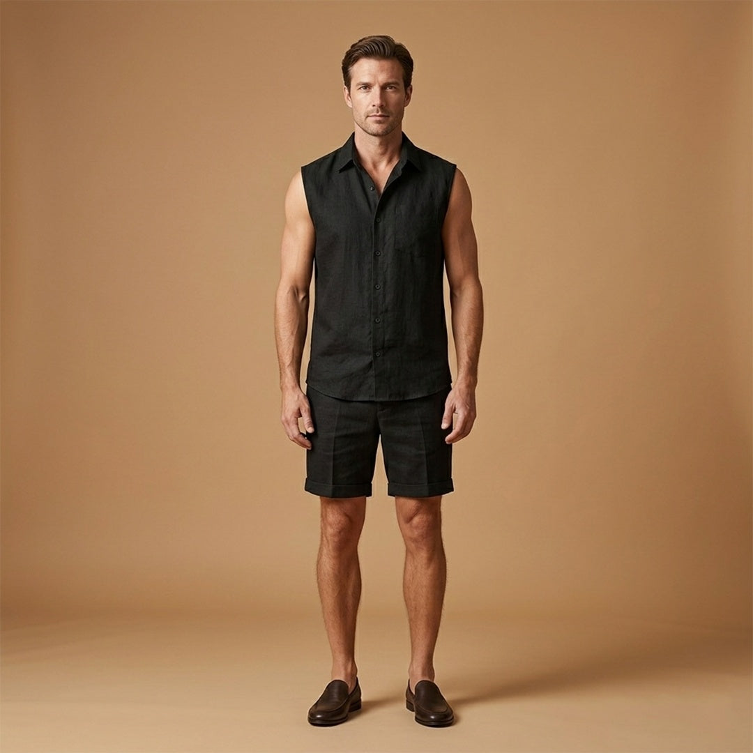Hugo | Conjunto Camisa Sem Mangas Calções Homem Verão