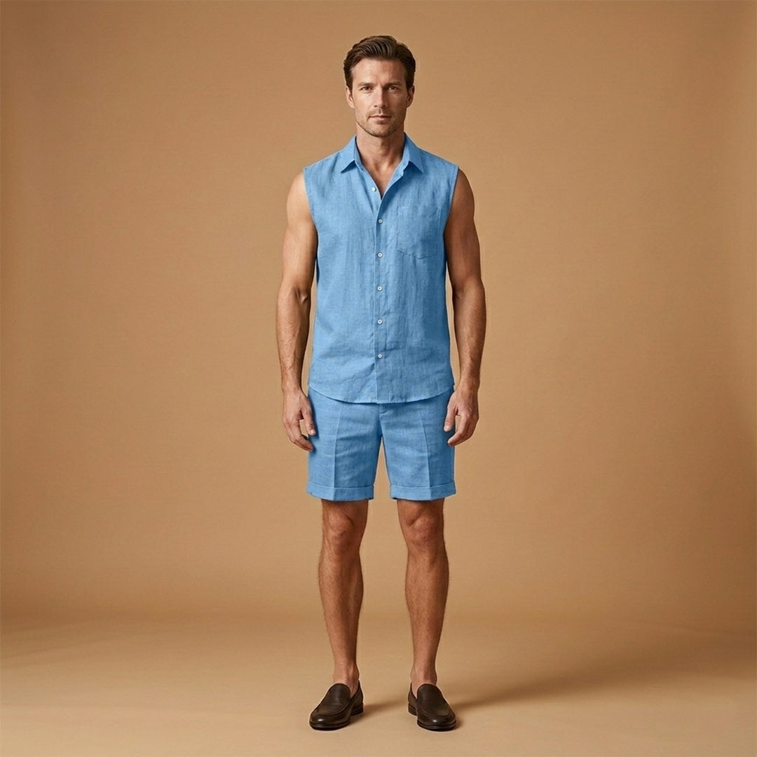Hugo | Conjunto Camisa Sem Mangas Calções Homem Verão