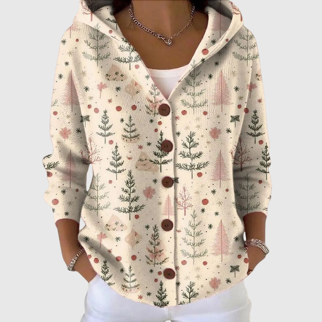 Inês | Camisola de Malha com Riscas Mulher Decote em V com Botões