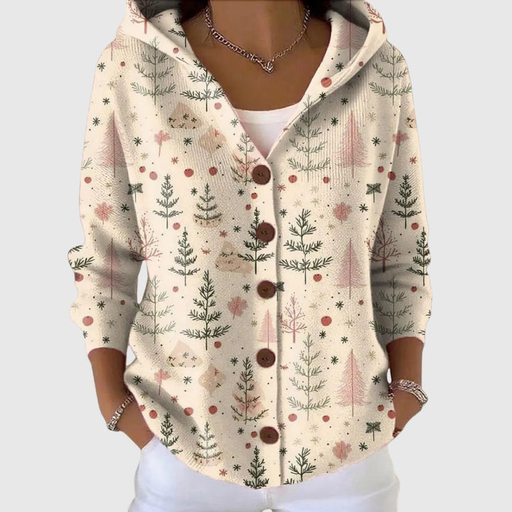 Inês | Camisola de Malha com Riscas Mulher Decote em V com Botões