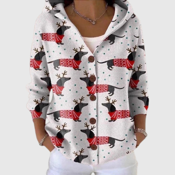 Inês | Camisola de Malha com Riscas Mulher Decote em V com Botões