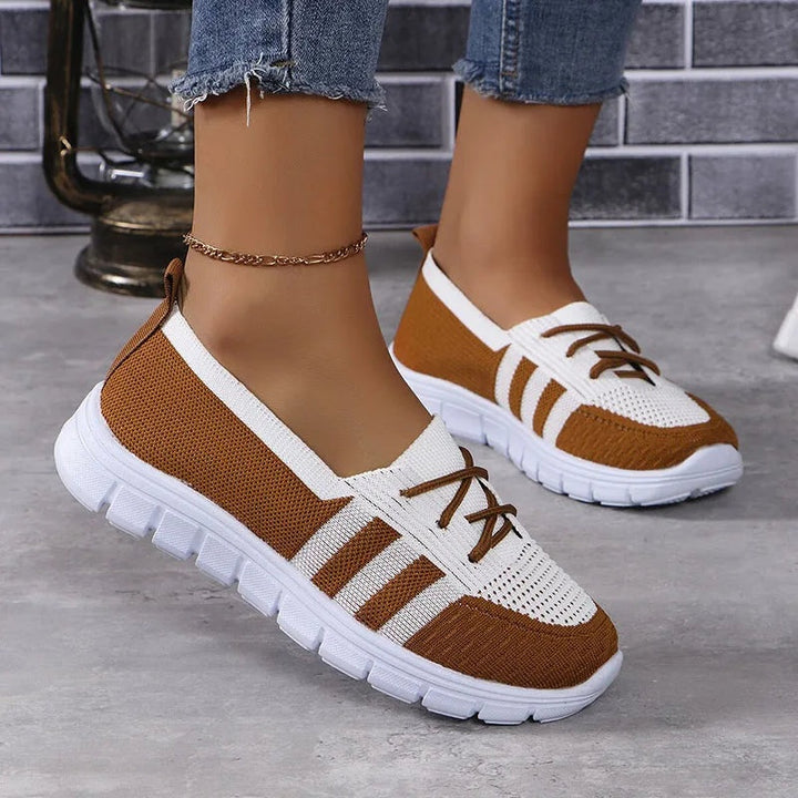 Inês | Sapatilhas Desportivas Tricot Mulher Slip-On Riscas