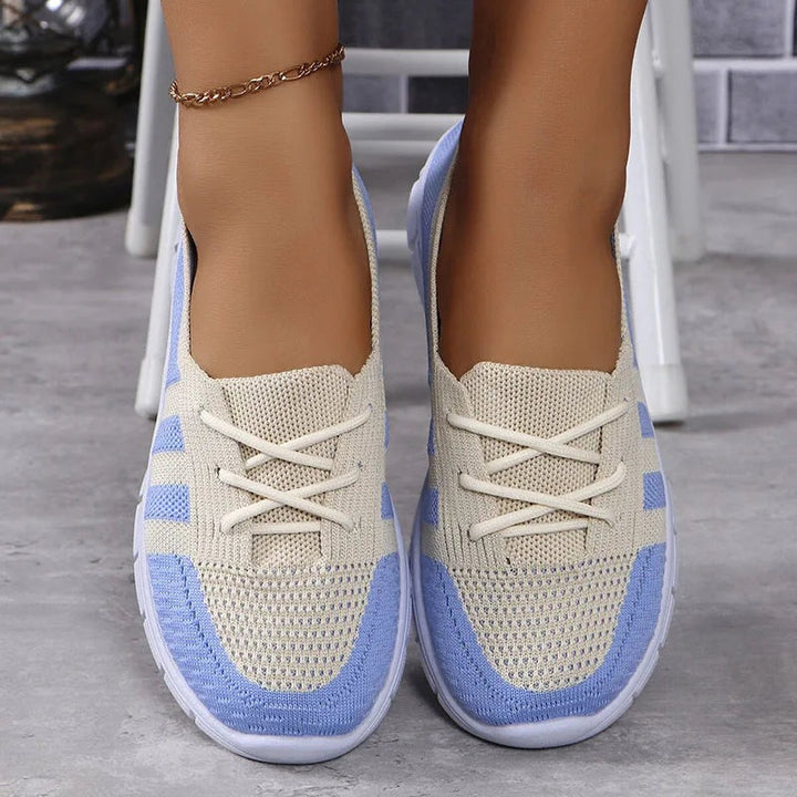 Inês | Sapatilhas Desportivas Tricot Mulher Slip-On Riscas
