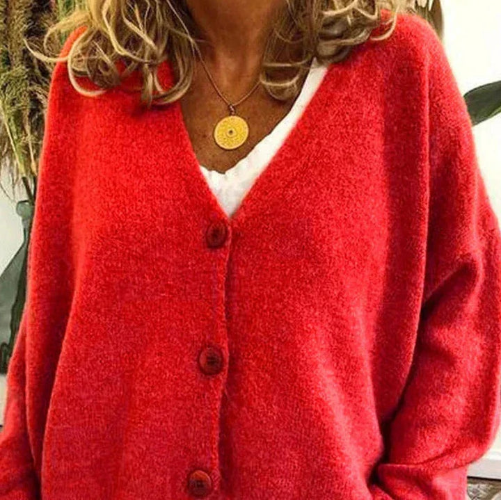 Irina | Casaco de Malha Mulher Decote em V com Botões