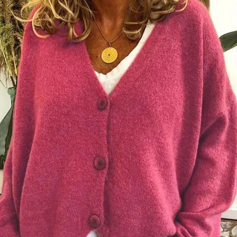 Irina | Casaco de Malha Mulher Decote em V com Botões