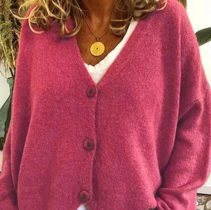 Irina | Casaco de Malha Mulher Decote em V com Botões