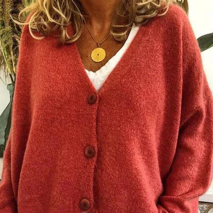 Irina | Casaco de Malha Mulher Decote em V com Botões