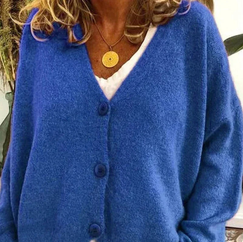 Irina | Casaco de Malha Mulher Decote em V com Botões