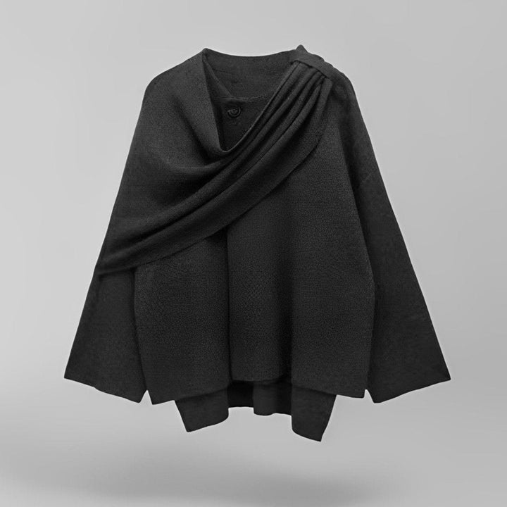 Irina | Poncho de Lã Mulher Assimétrico com Gola
