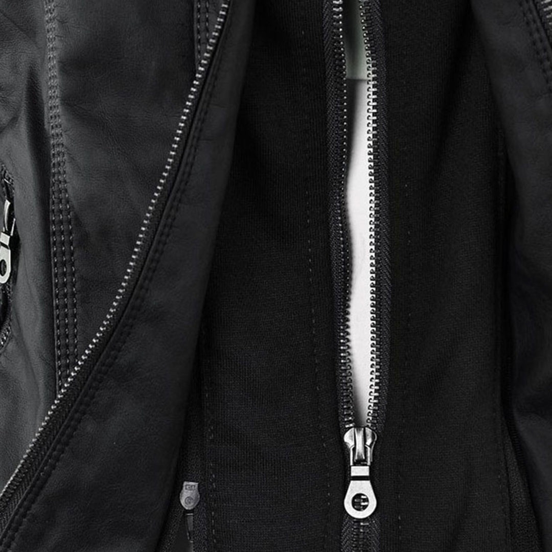 Isabel | Casaco Couro Mulher Biker com Capuz Removível