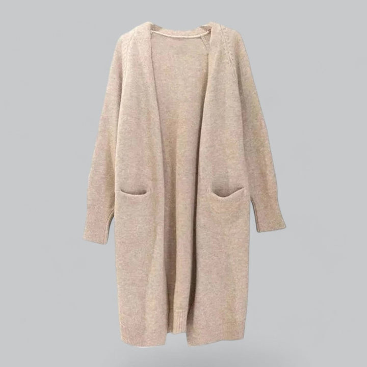 Isabel | Casaco de Malha Comprido Mulher Oversize Frente Aberta