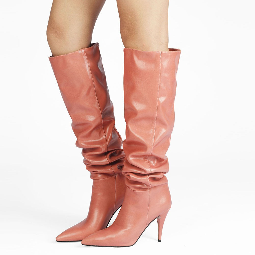 Joana | Botas Chelsea de Pele Mulher Cano Alto Salto Stiletto