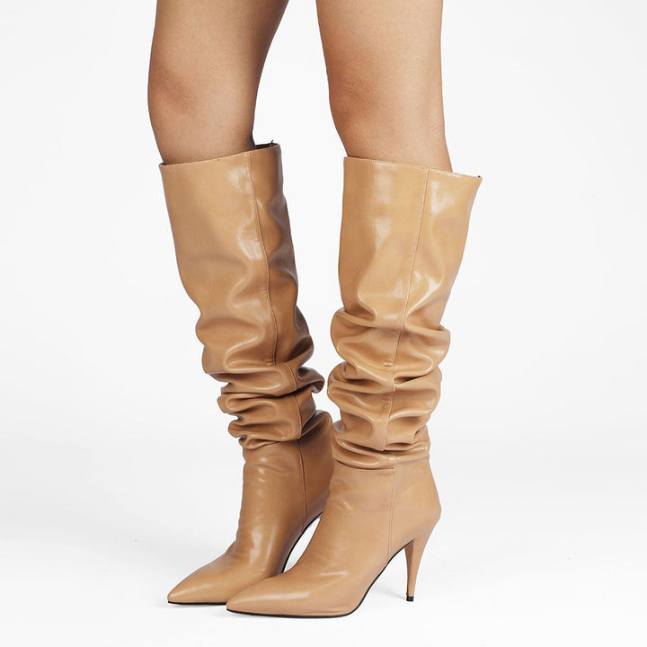 Joana | Botas Chelsea de Pele Mulher Cano Alto Salto Stiletto