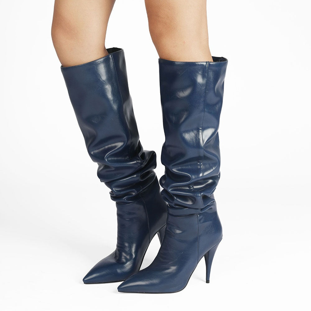 Joana | Botas Chelsea de Pele Mulher Cano Alto Salto Stiletto