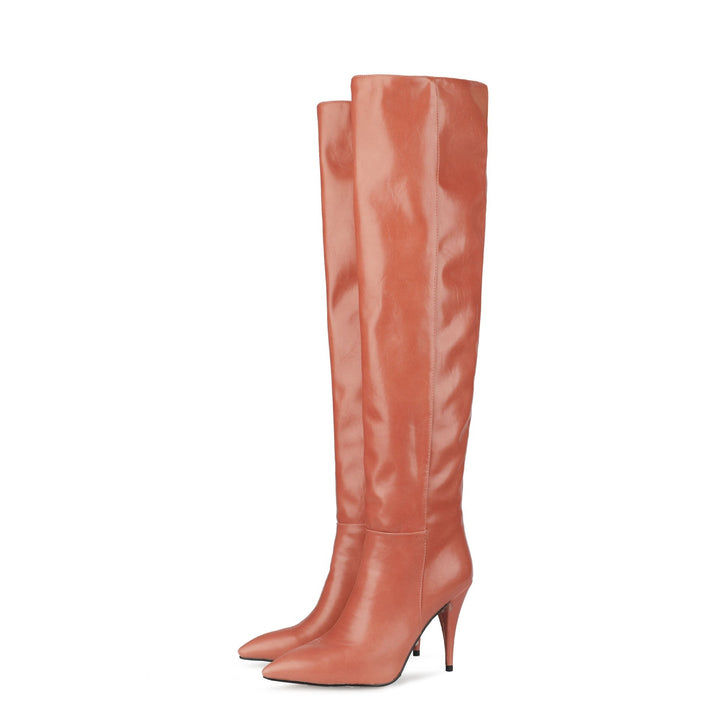 Joana | Botas Chelsea de Pele Mulher Cano Alto Salto Stiletto