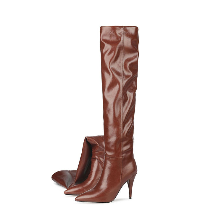 Joana | Botas Chelsea de Pele Mulher Cano Alto Salto Stiletto