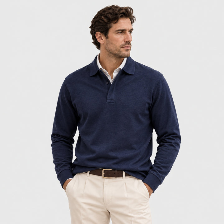 João | Polo de Manga Comprida Homem Clássico