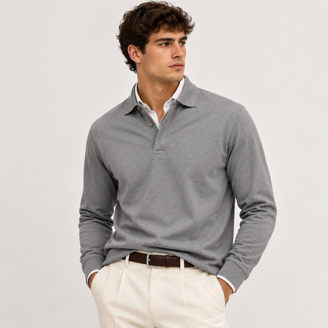 João | Polo de Manga Comprida Homem Clássico
