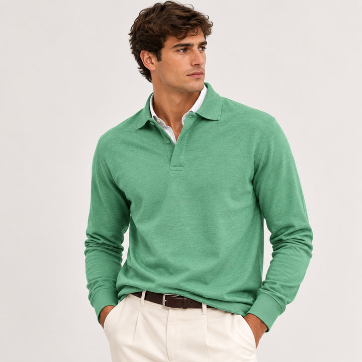 João | Polo de Manga Comprida Homem Clássico