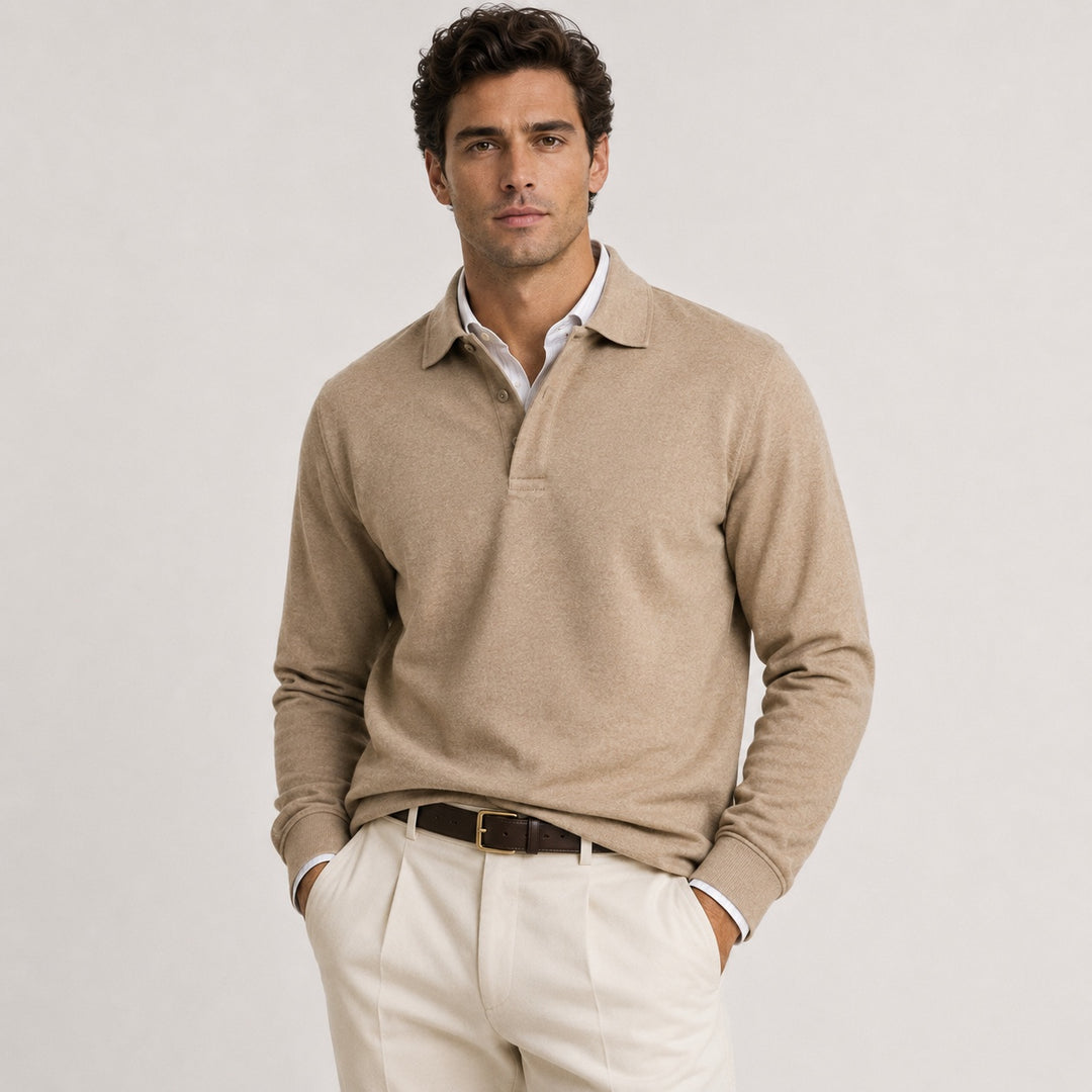 João | Polo de Manga Comprida Homem Clássico