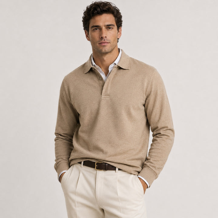 João | Polo de Manga Comprida Homem Clássico