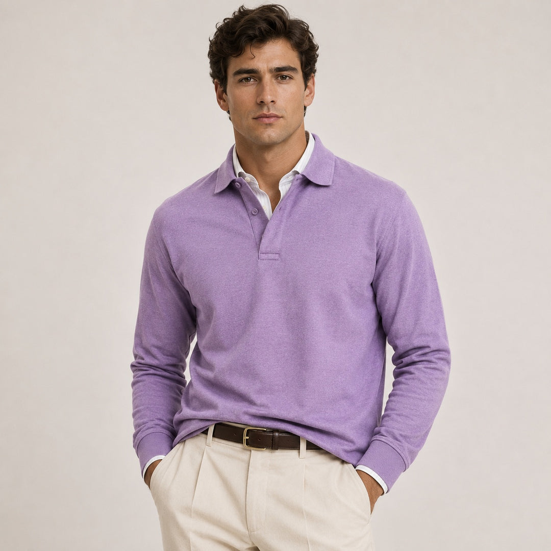 João | Polo de Manga Comprida Homem Clássico